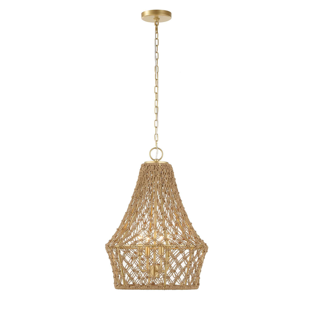 Macrame 4 Light Rope Pendant
