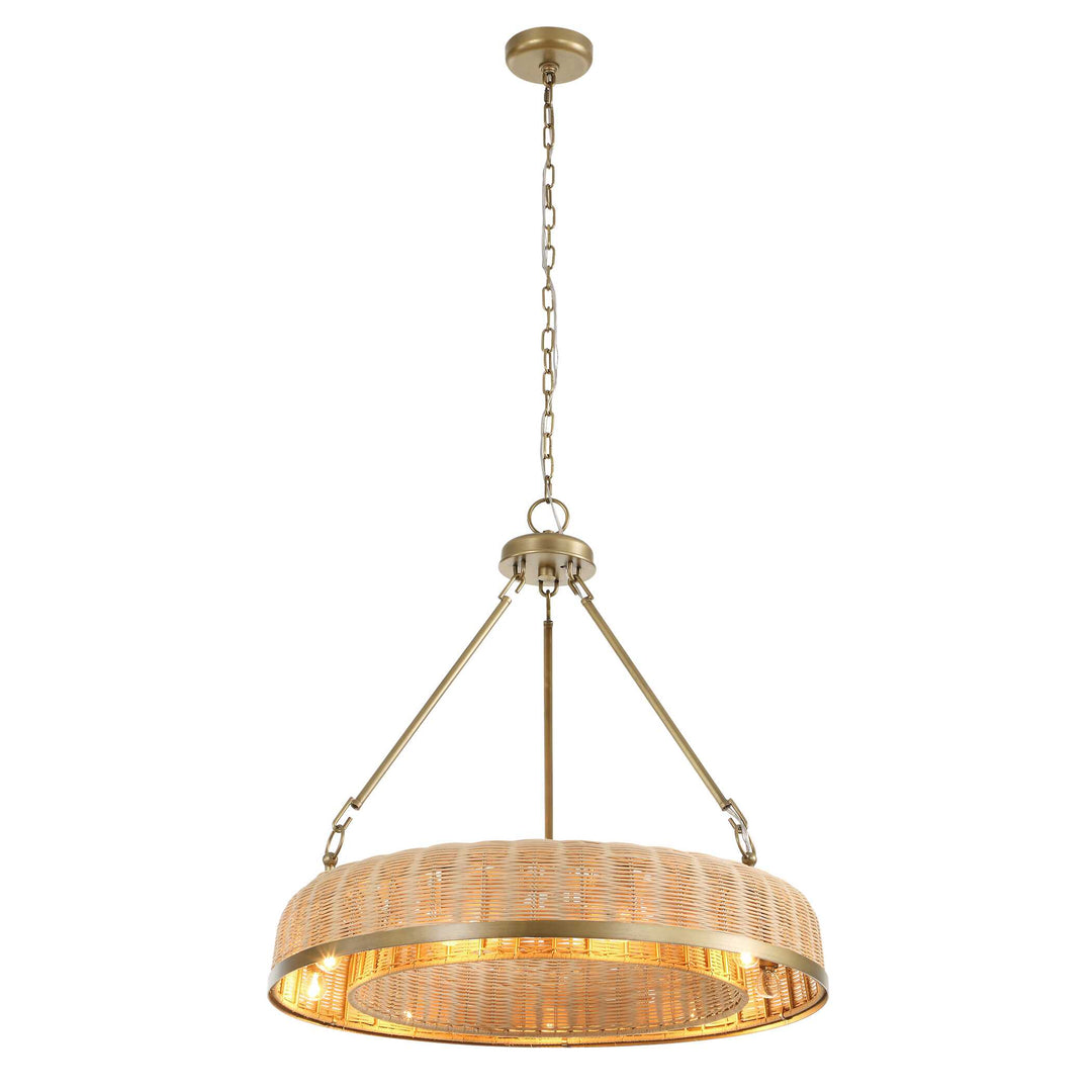 Ladakh 9 Light Round Wicker Pendant