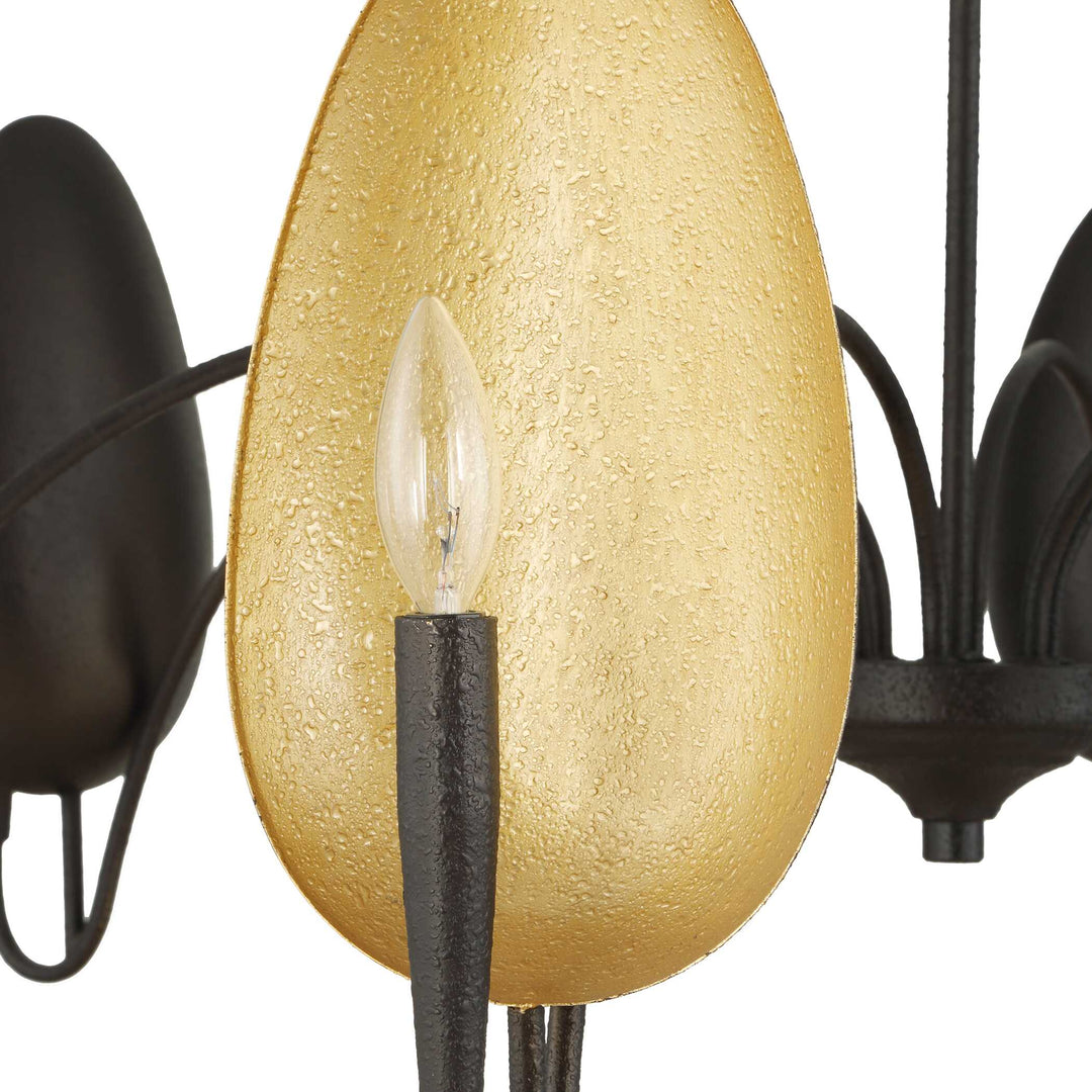 Warwick 6 Light Matte Black Chandelier