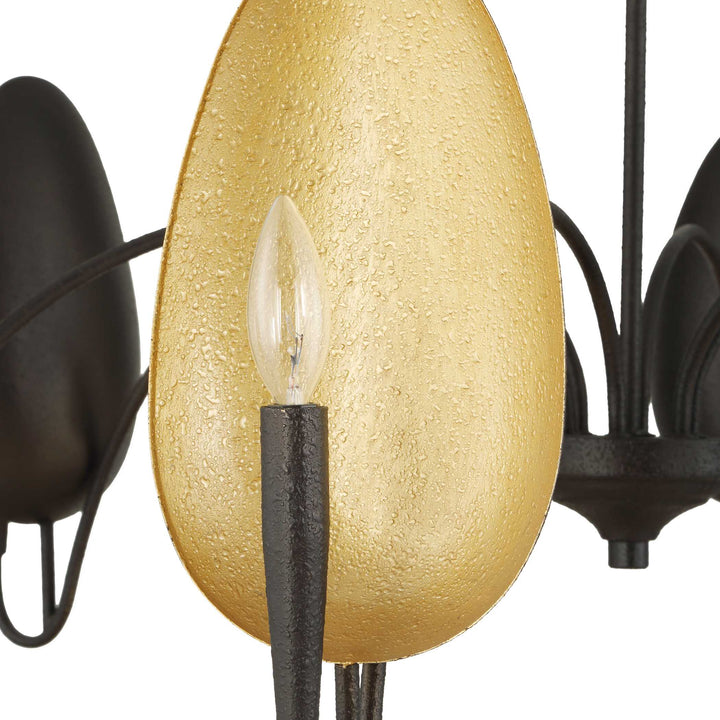 Warwick 6 Light Matte Black Chandelier