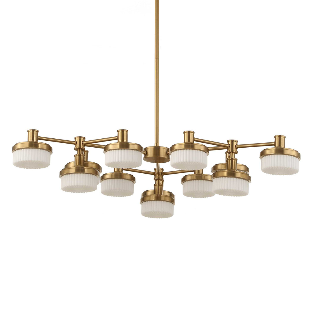 Wedge 12 Lt Led Brass Chandelier