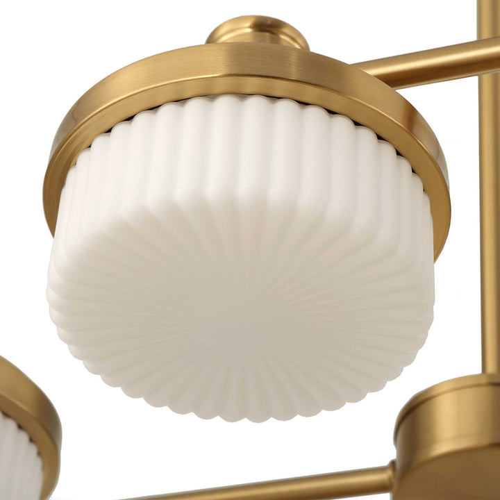 Wedge 12 Lt Led Brass Chandelier