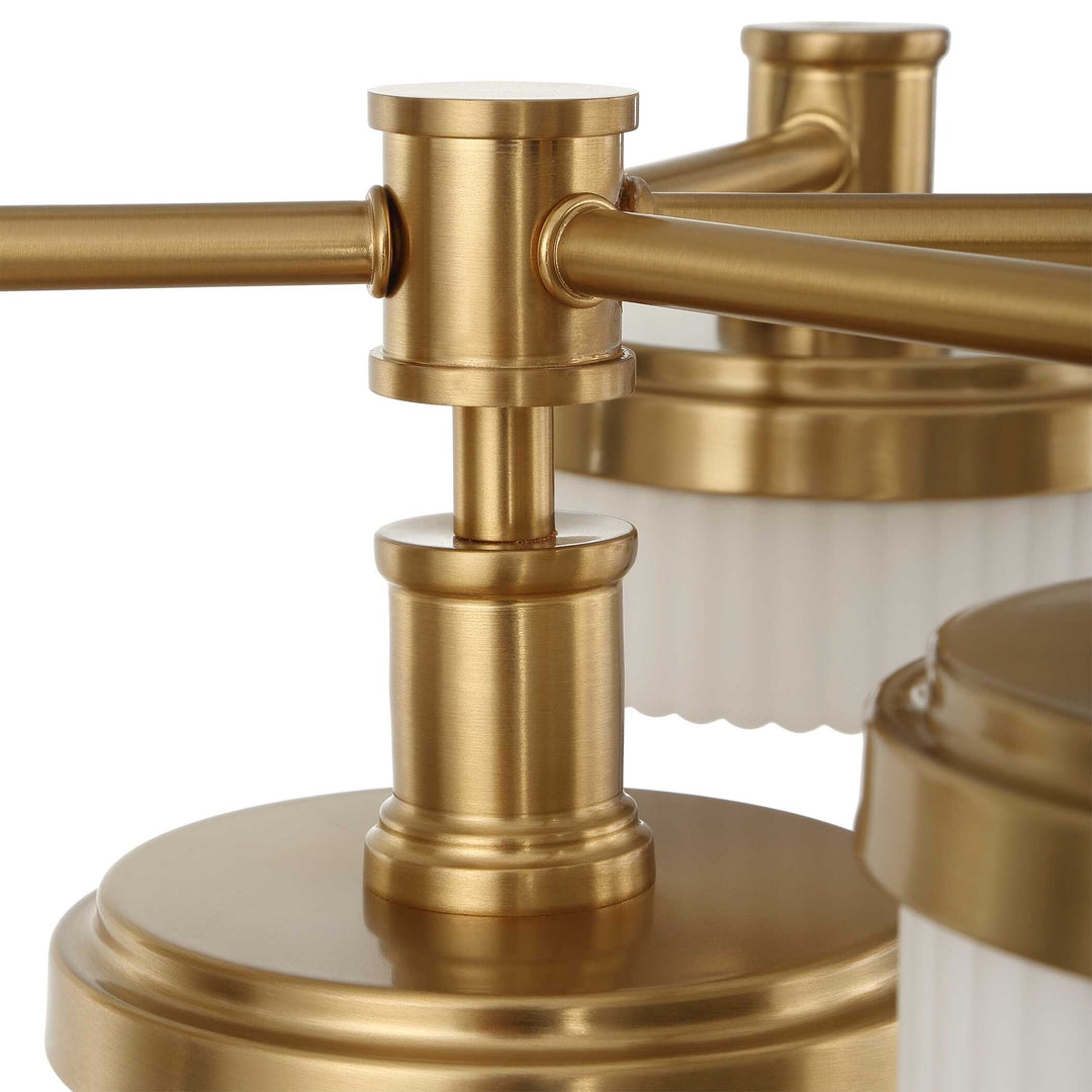 Wedge 12 Lt Led Brass Chandelier