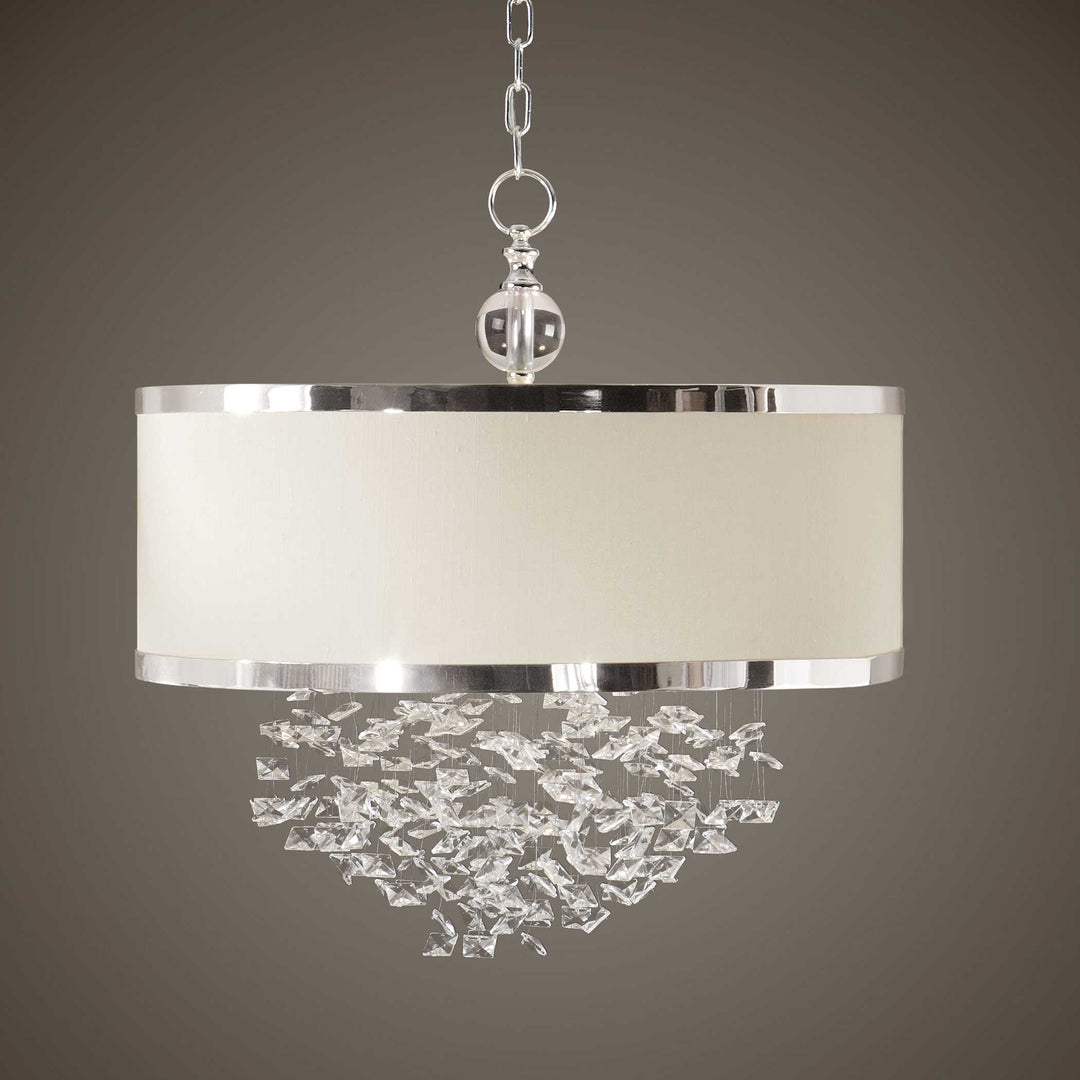 American Home Furniture Uttermost Fascination 3 Light Silken Drum Pendant