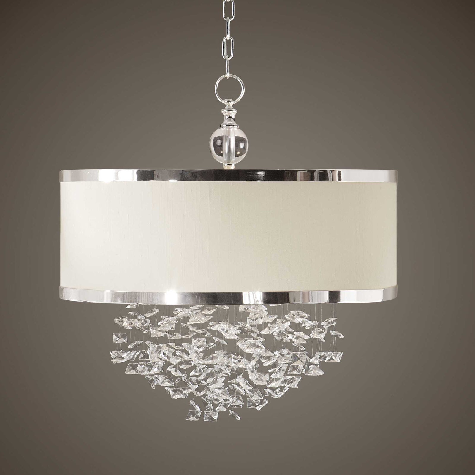 American Home Furniture Uttermost Fascination 3 Light Silken Drum Pendant