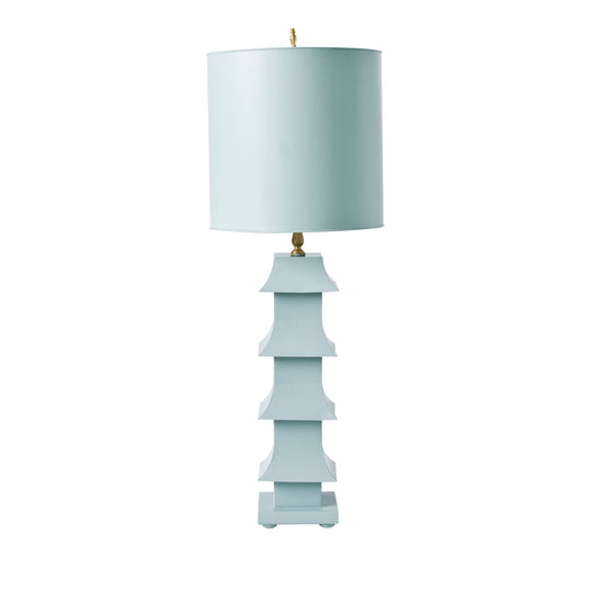 Blue Tole Pagoda Lamp - LMPHB