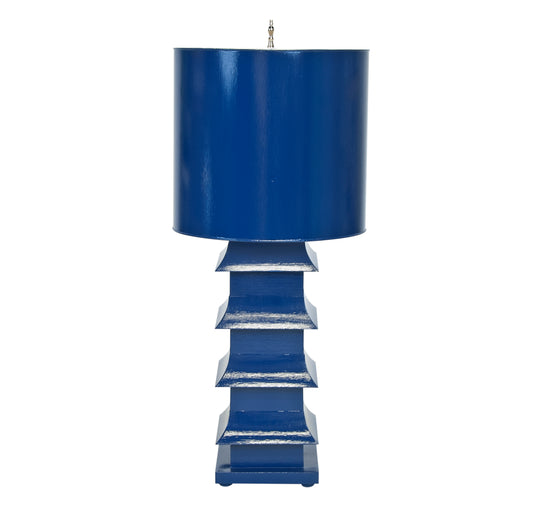 Pagoda Lamp Large With Metal Shade Navy - LMPHL-NV
