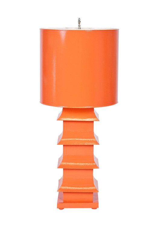 Pagoda Lamp Large With Metal Shade Orange - LMPHL-OR