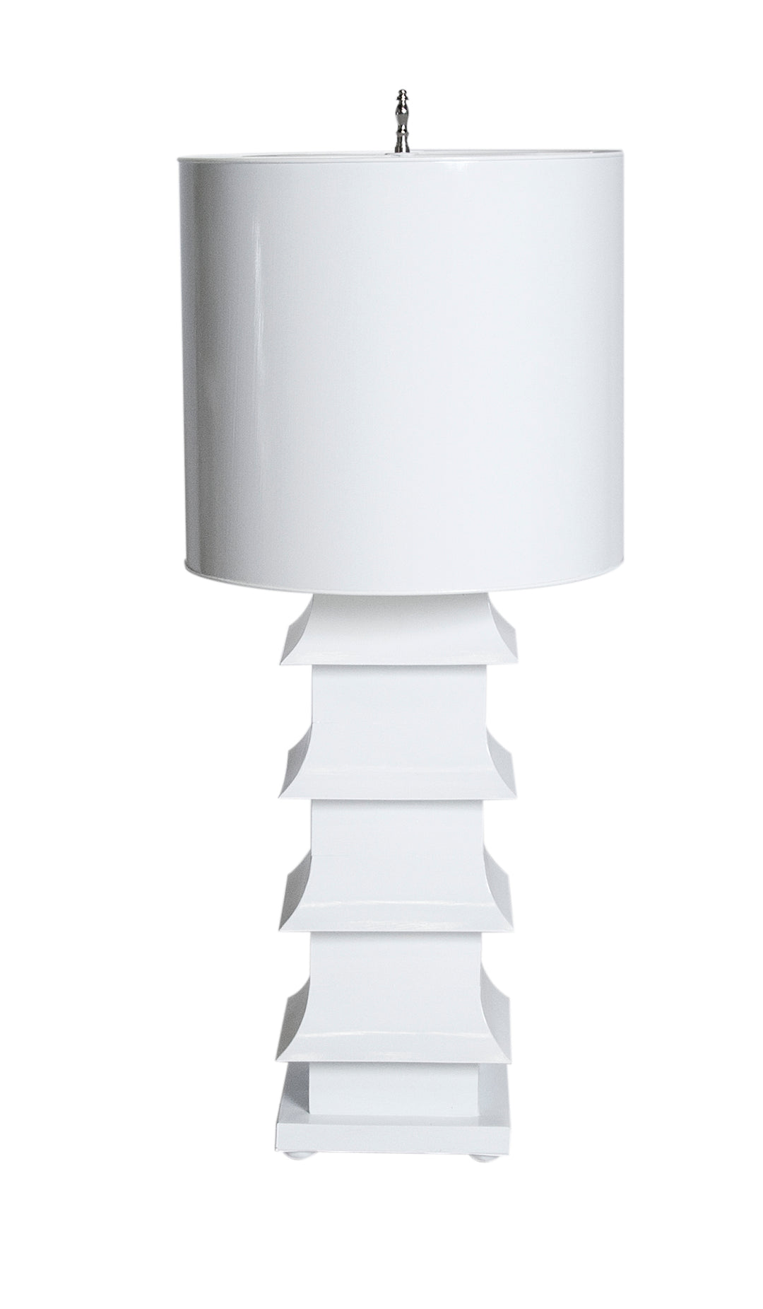 Pagoda Lamp Large W. Metal Shade White - LMPHL-WH