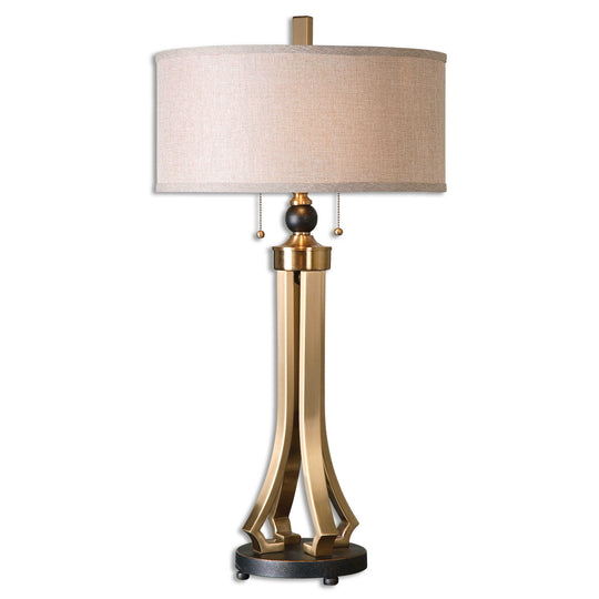 American Home Furniture Uttermost Selvino Brushed Brass Table Lamp