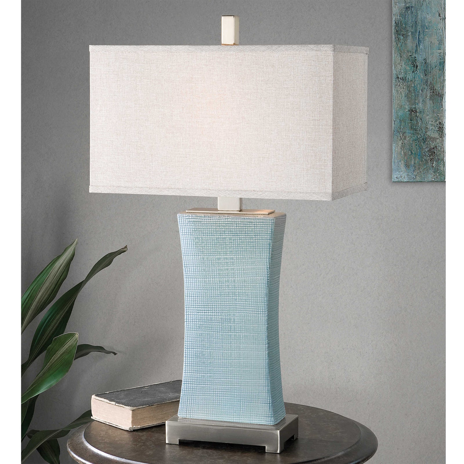 American Home Furniture Uttermost Cantarana Blue Gray Table Lamp