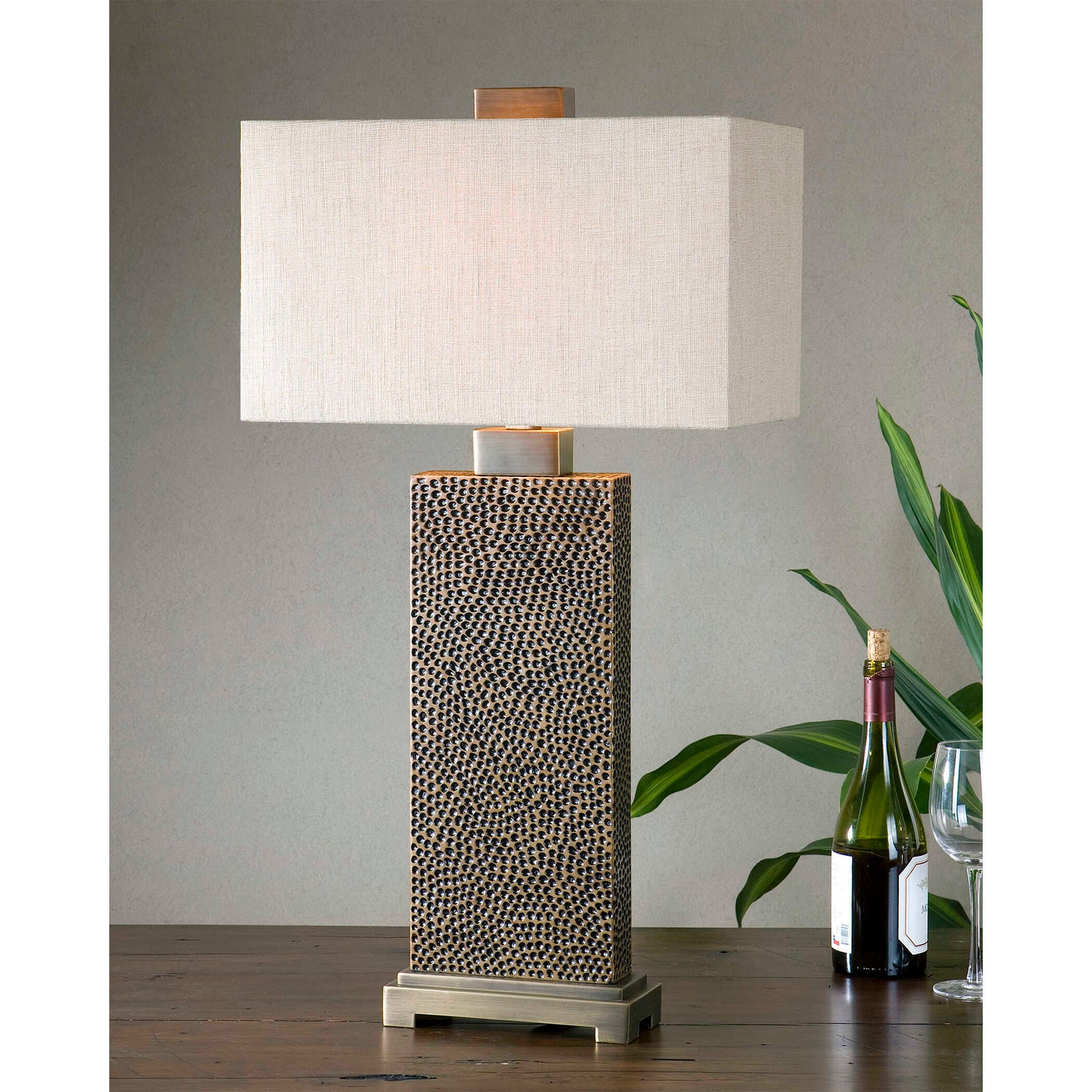 American Home Furniture Uttermost Canfield Coffee Bronze Table Lamp