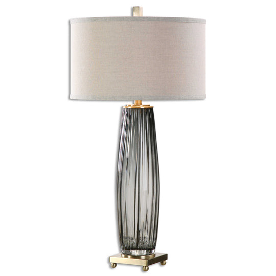 American Home Furniture Uttermost Vilminore Gray Glass Table Lamp