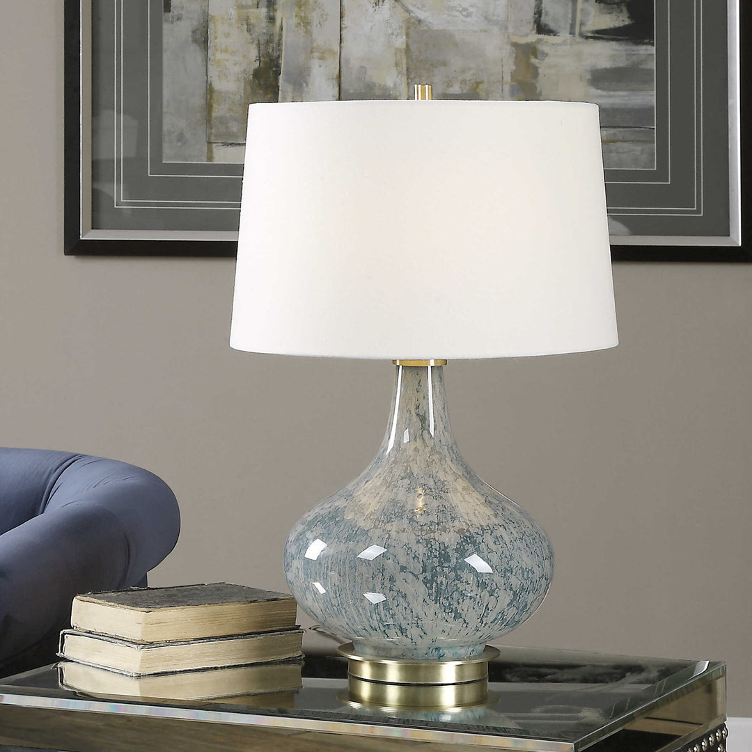 American Home Furniture Uttermost Celinda Blue Gray Glass Lamp