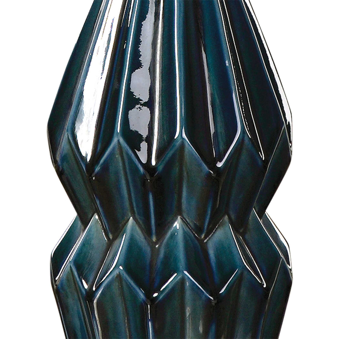 American Home Furniture Uttermost Prussian Blue Ceramic Lamp