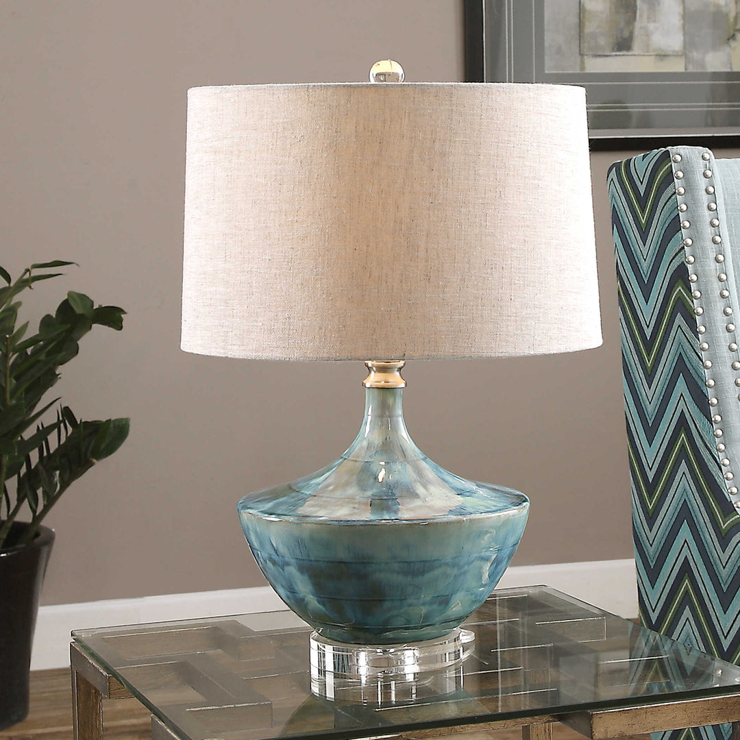 American Home Furniture Uttermost Chasida Blue Ceramic Lamp
