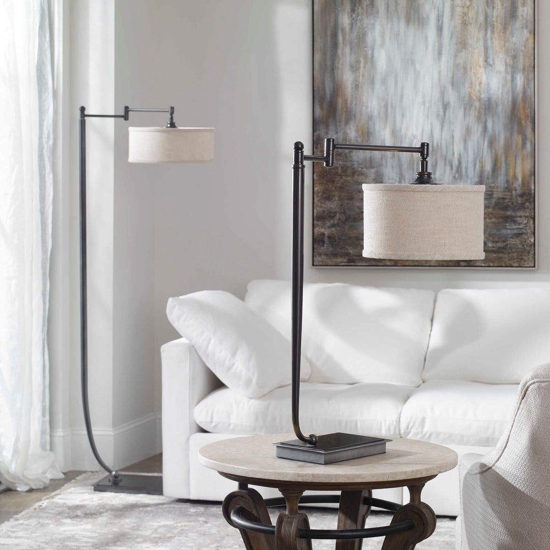 American Home Furniture Uttermost Lamine Dark Bronze Floor Lamp