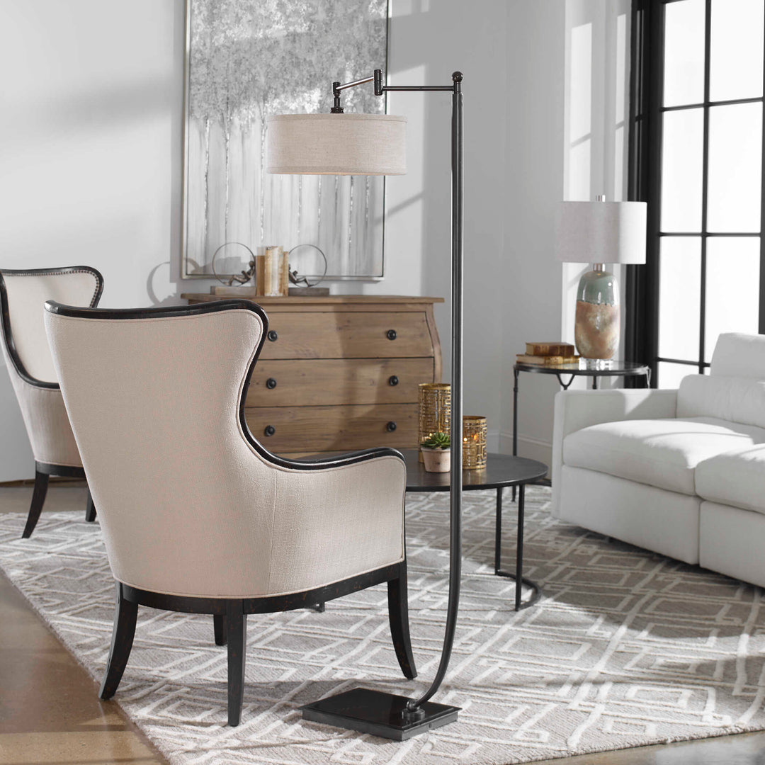 American Home Furniture Uttermost Lamine Dark Bronze Floor Lamp