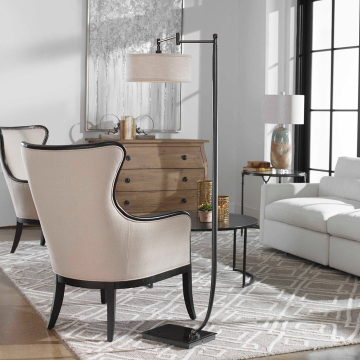 American Home Furniture Uttermost Lamine Dark Bronze Floor Lamp