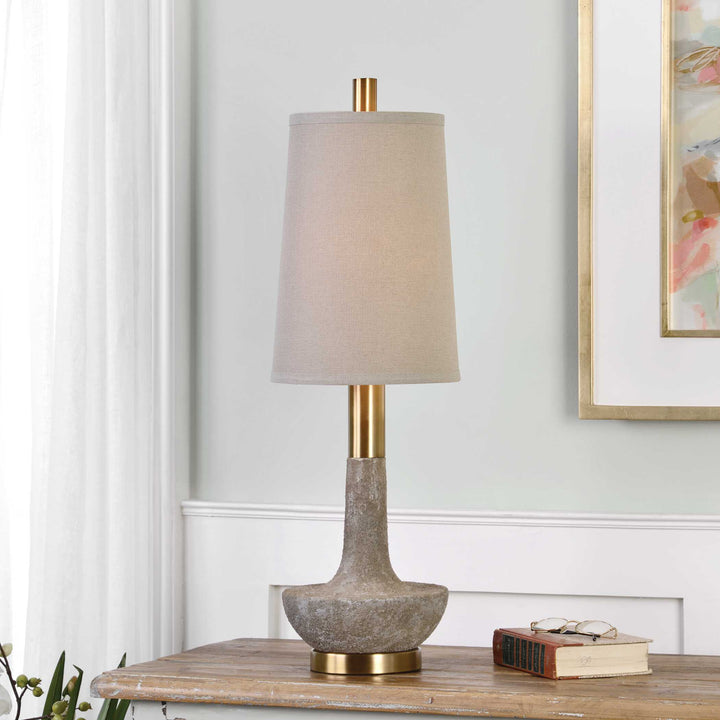 American Home Furniture Uttermost Volongo Stone Ivory Buffet Lamp