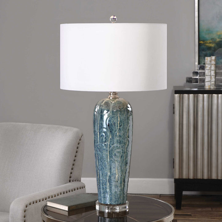 American Home Furniture Uttermost Maira Blue Ceramic Table Lamp