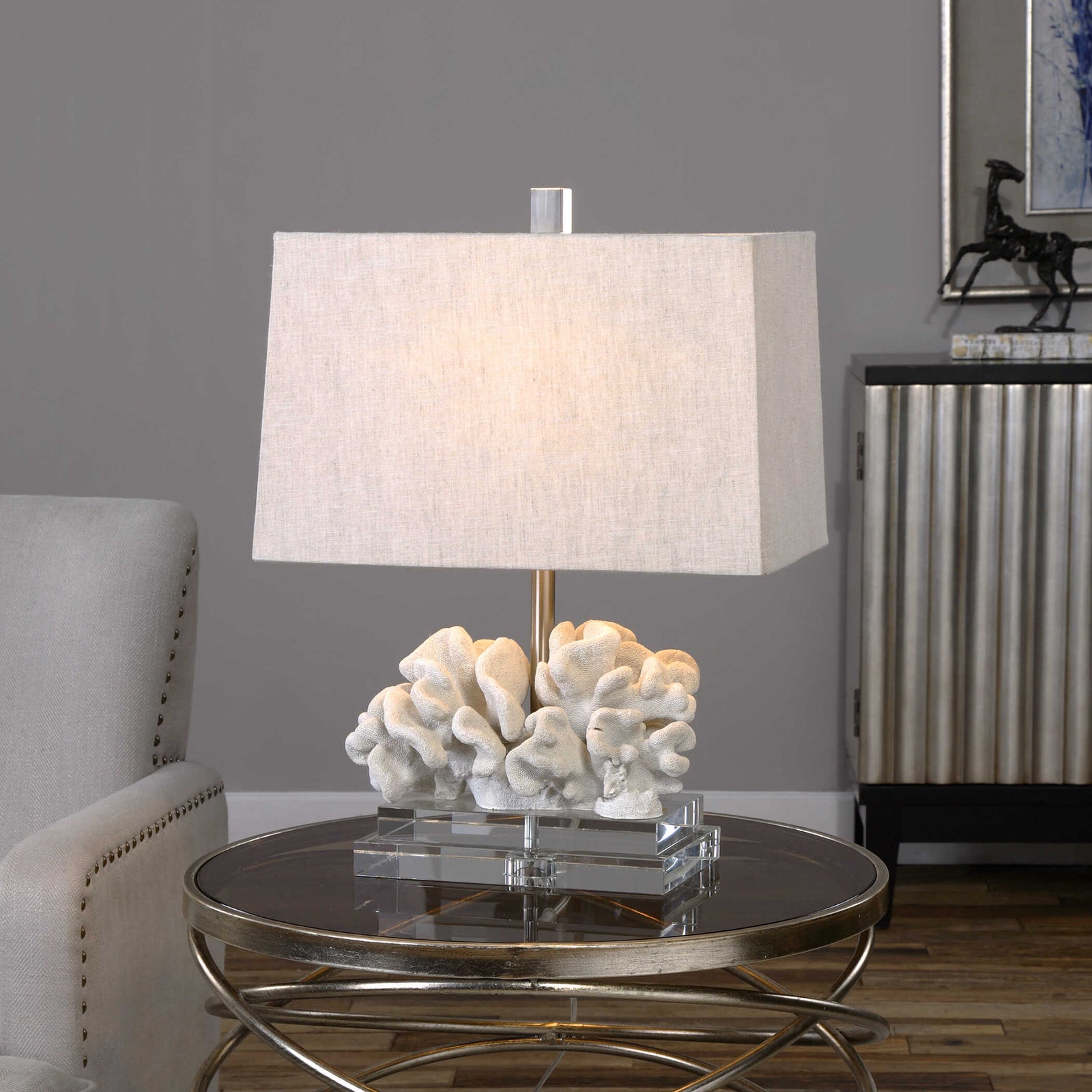 American Home Furniture Uttermost Coral Sculpture Table Lamp
