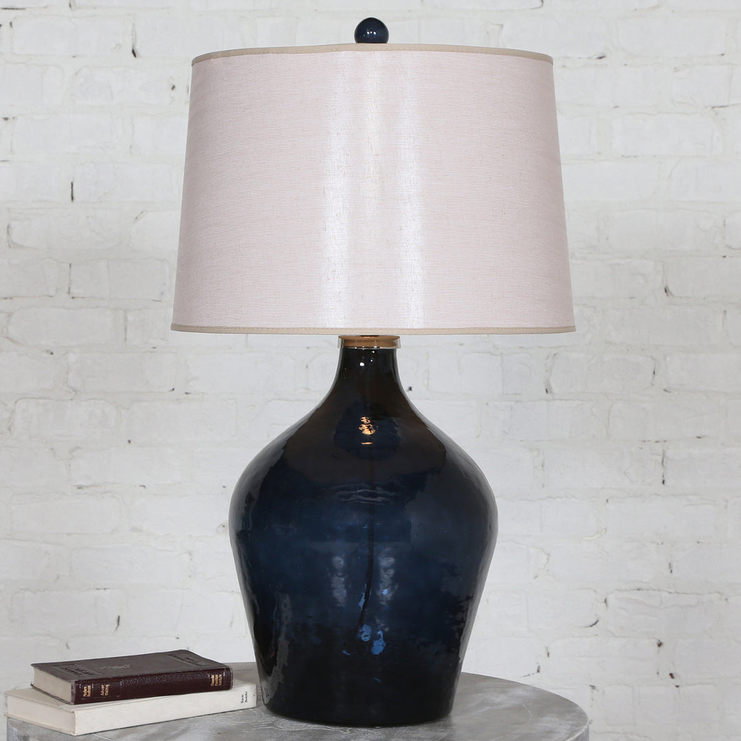 American Home Furniture Uttermost Lamone Blue Glass Lamp
