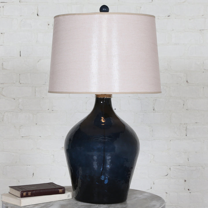 American Home Furniture Uttermost Lamone Blue Glass Lamp