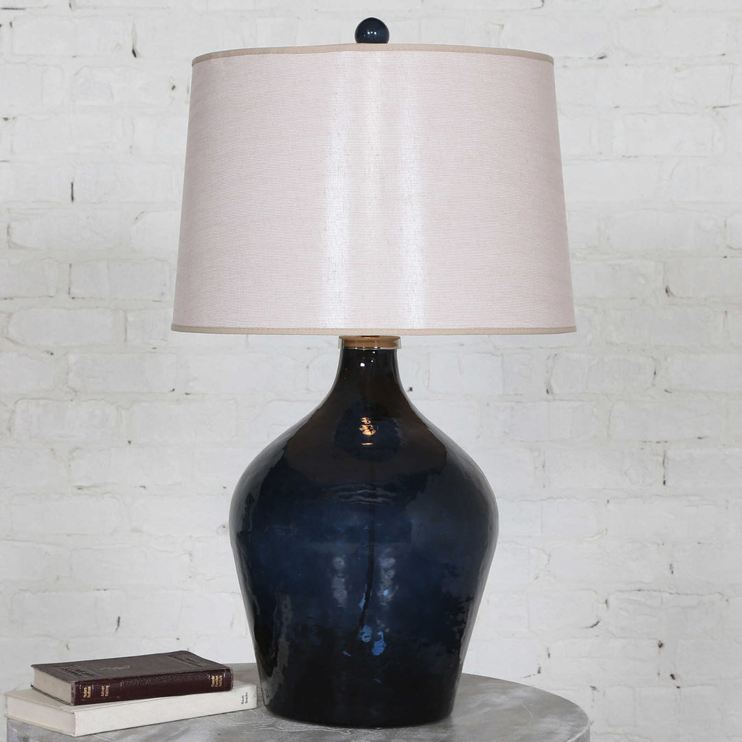 American Home Furniture Uttermost Lamone Blue Glass Lamp