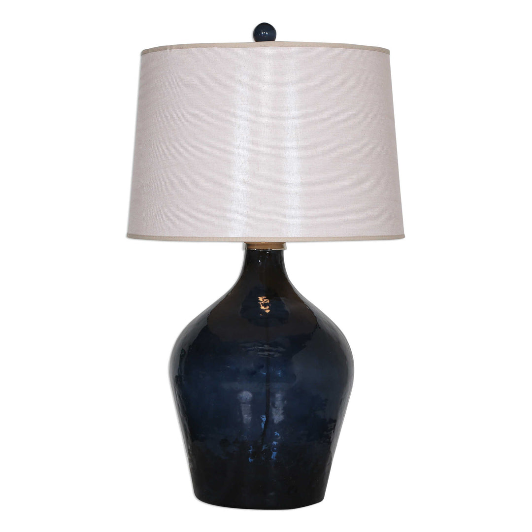 American Home Furniture Uttermost Lamone Blue Glass Lamp