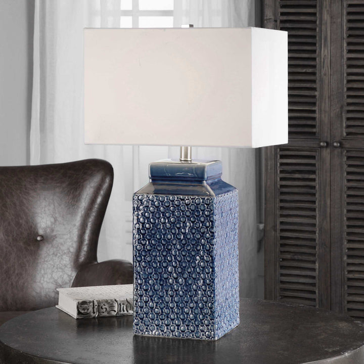 American Home Furniture Uttermost Pero Sapphire Blue Lamp