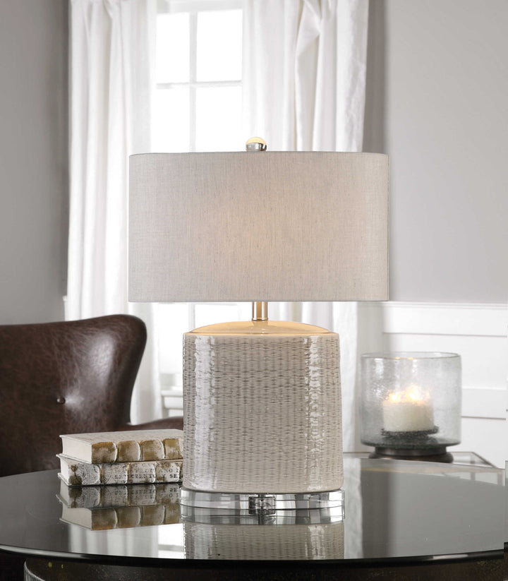 American Home Furniture Uttermost Modica Taupe Ceramic Lamp