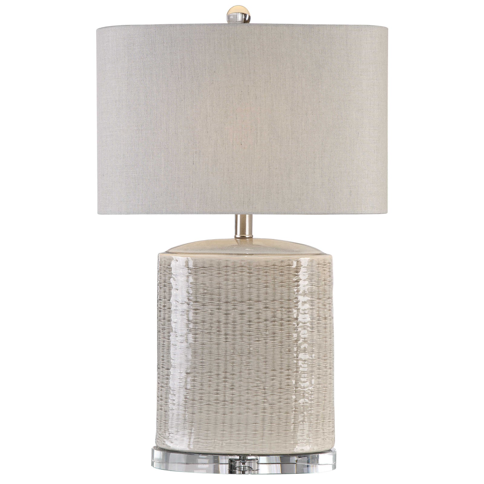 American Home Furniture Uttermost Modica Taupe Ceramic Lamp