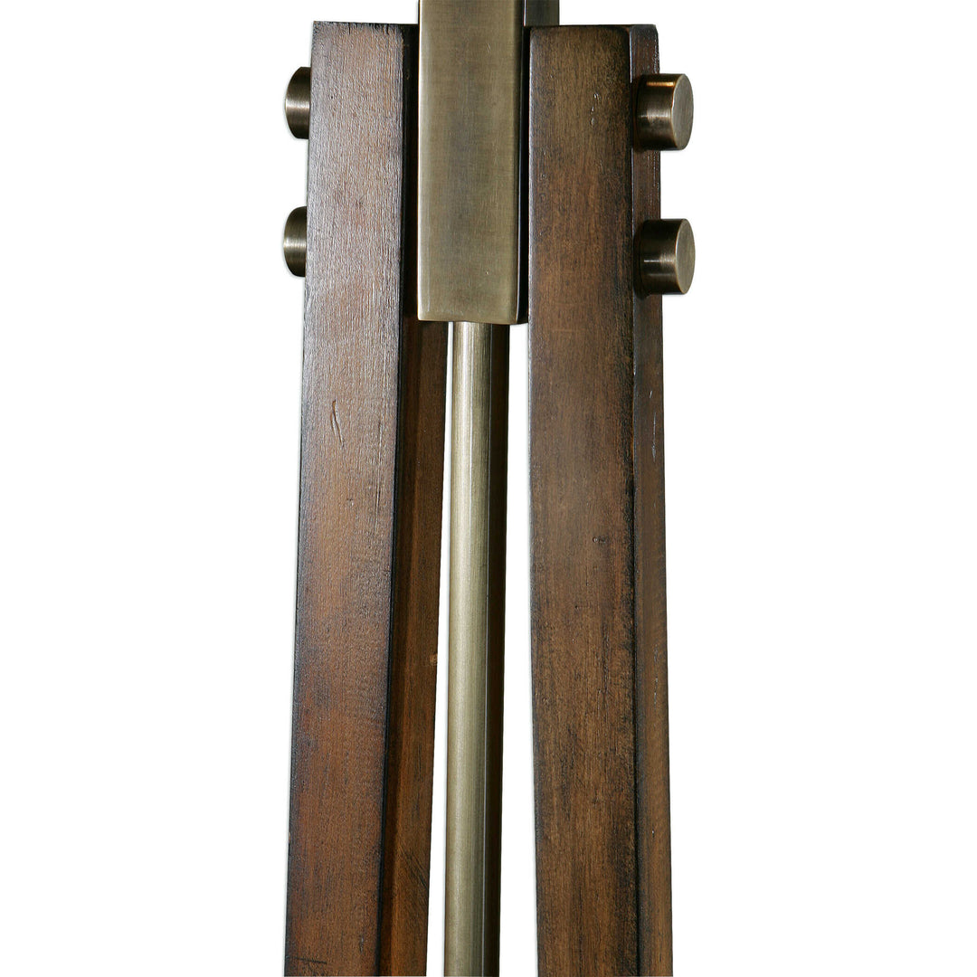 American Home Furniture Uttermost Boydton Burnished Wood Floor Lamp