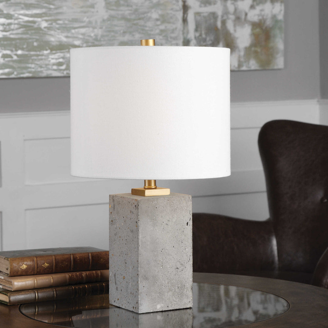 American Home Furniture Uttermost Drexel Concrete Block Lamp