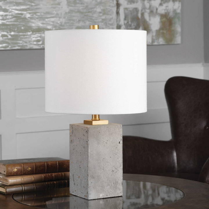 American Home Furniture Uttermost Drexel Concrete Block Lamp