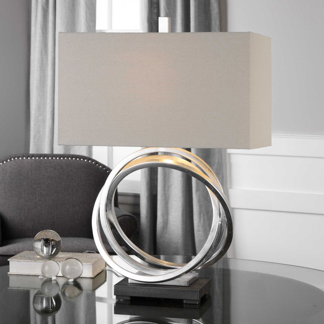 American Home Furniture Uttermost Soroca Silver Rings Lamp