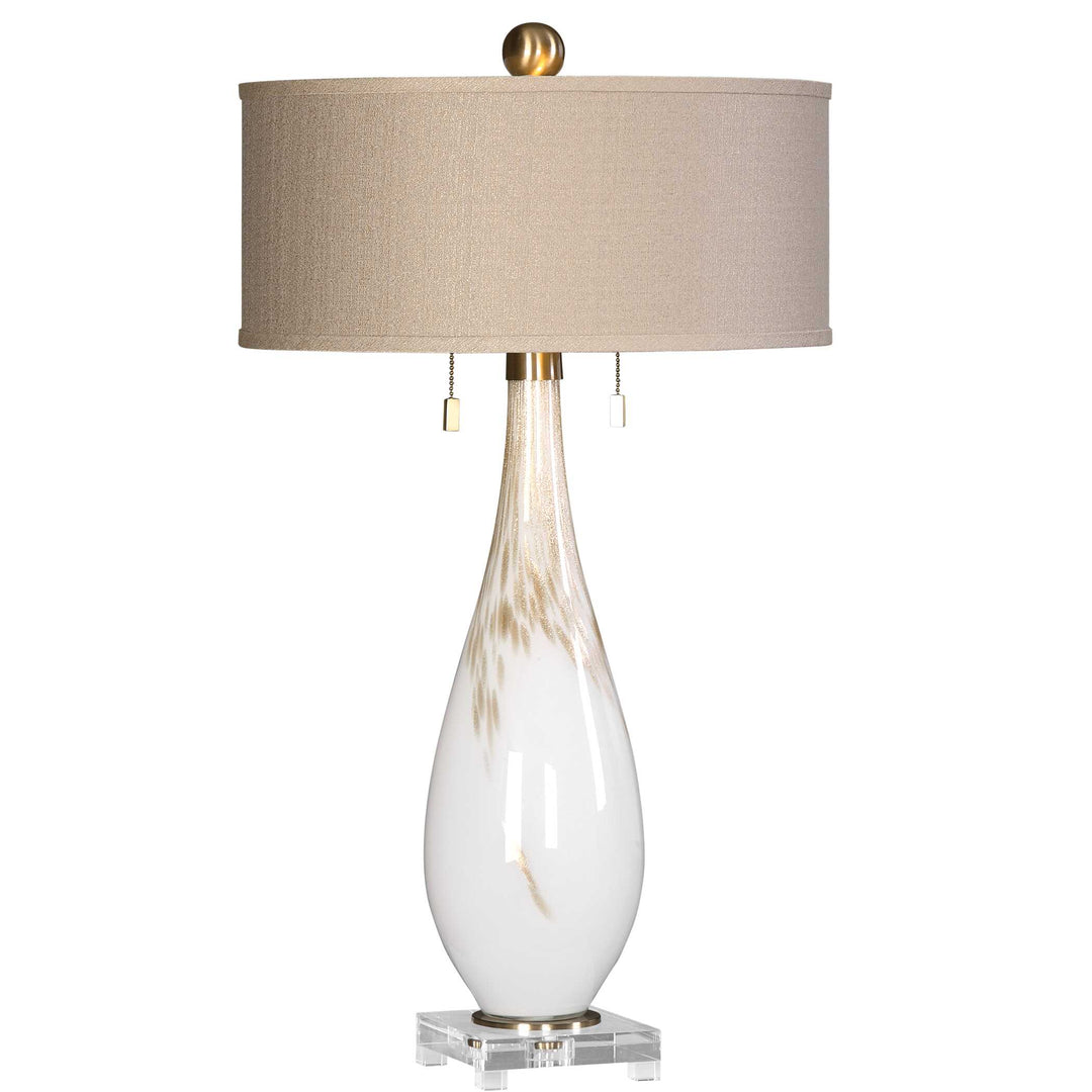 American Home Furniture Uttermost Cardoni White Glass Table Lamp