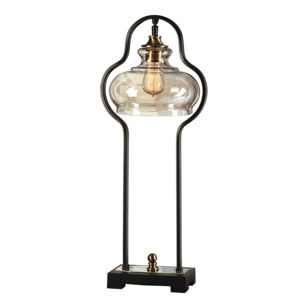 American Home Furniture Uttermost Cotulla Aged Black Desk Lamp