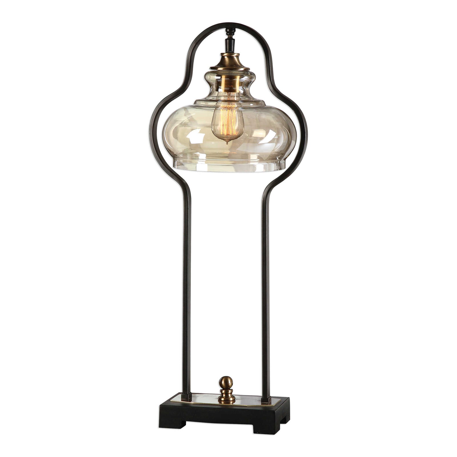 American Home Furniture Uttermost Cotulla Aged Black Desk Lamp