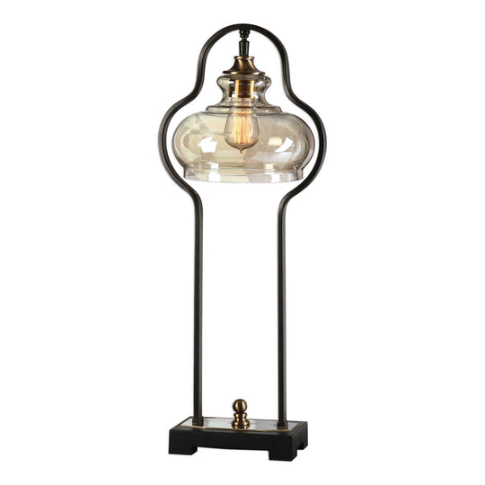 American Home Furniture Uttermost Cotulla Aged Black Desk Lamp