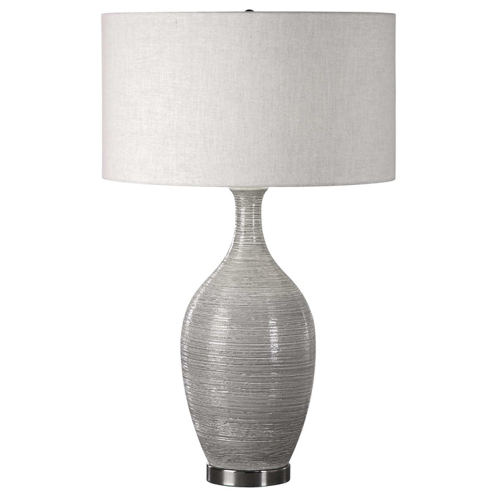 American Home Furniture Uttermost Dinah Gray Textured Table Lamp