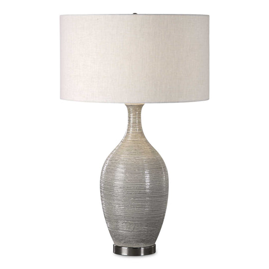 American Home Furniture Uttermost Dinah Gray Textured Table Lamp