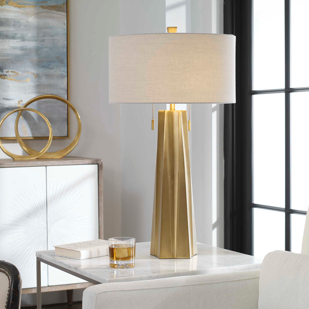American Home Furniture Uttermost Maris Gold Table Lamp