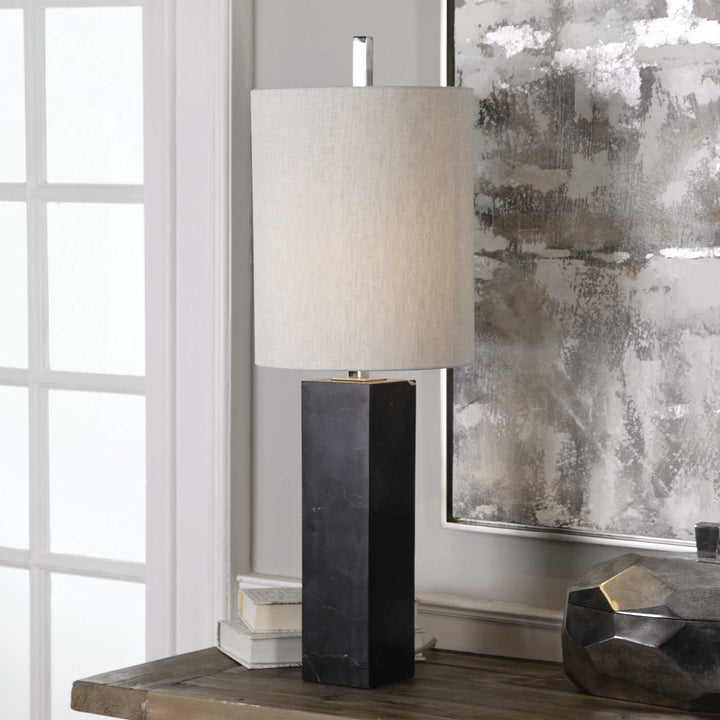 American Home Furniture Uttermost Delaney Marble Column Accent Lamp