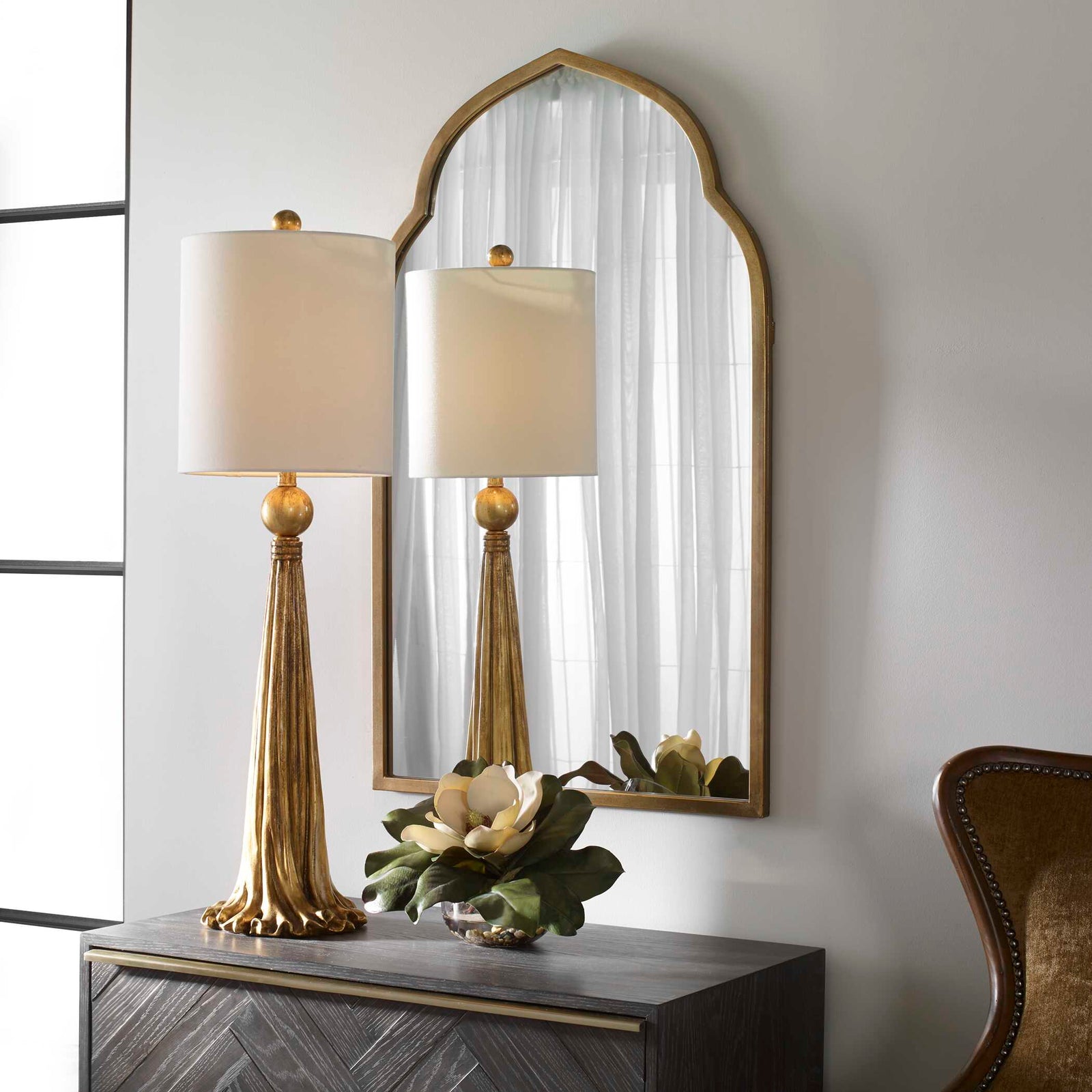 American Home Furniture Uttermost Paravani Metallic Gold Lamp