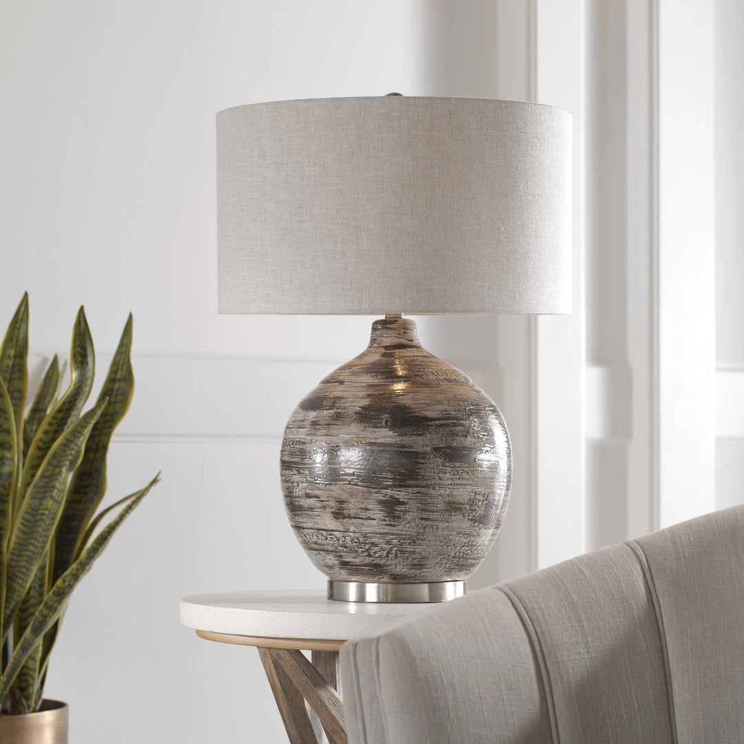 American Home Furniture Uttermost Tamula Distressed Ivory Table Lamp