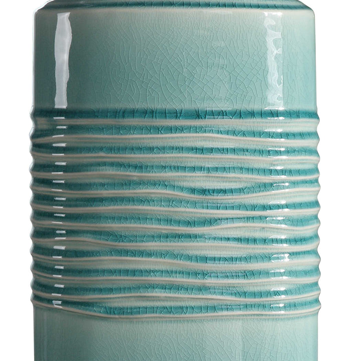 American Home Furniture Uttermost Rila Distressed Teal Table Lamp