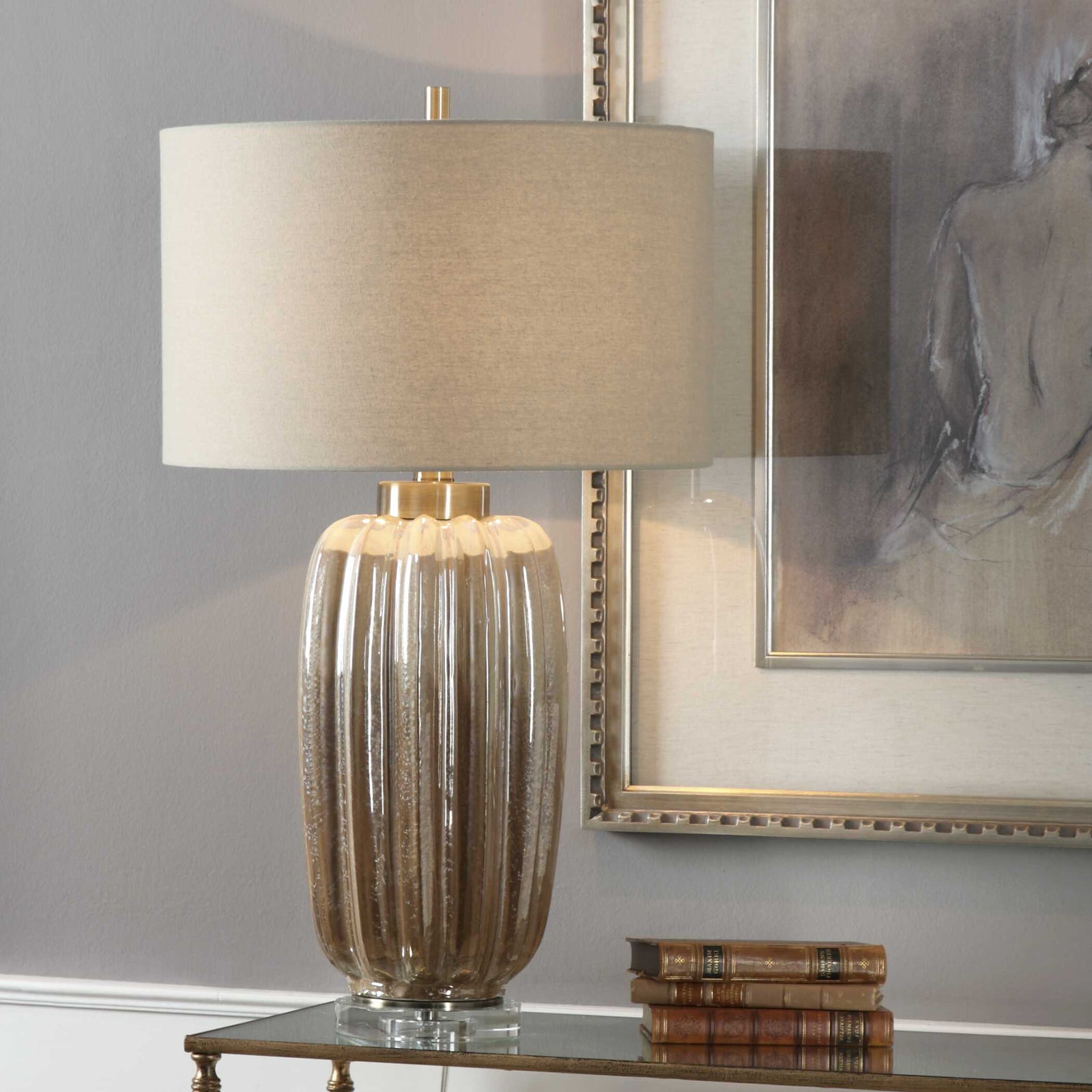 American Home Furniture Uttermost Gistova Gold Table Lamp