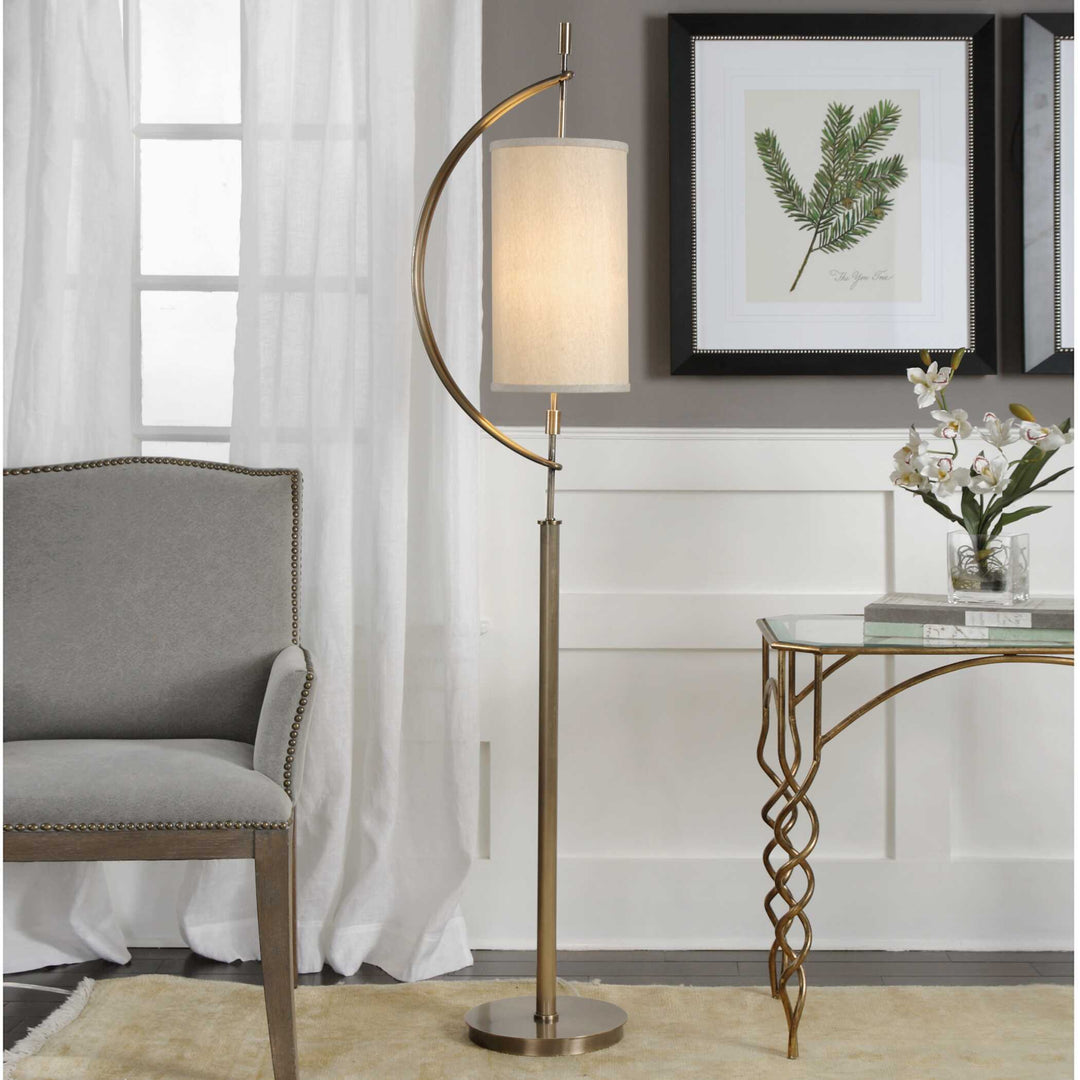 American Home Furniture Uttermost Balaour Antique Brass Floor Lamp